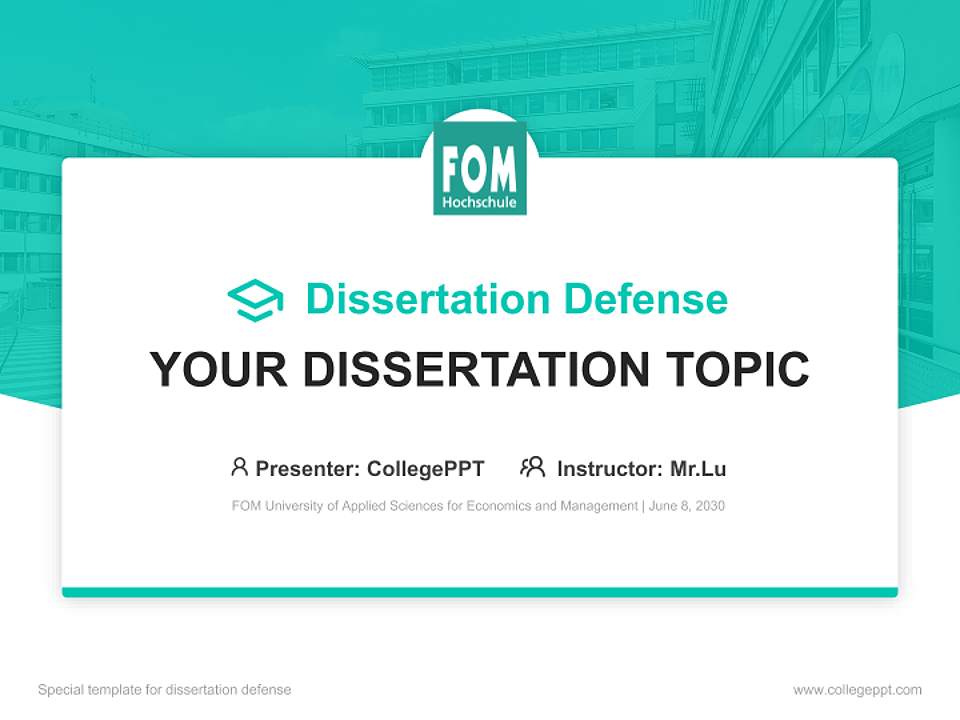 FOM University of Applied Sciences for Economics and Management Graduation Thesis Defense PPT Template4:3 ratio PPT effect preview image7