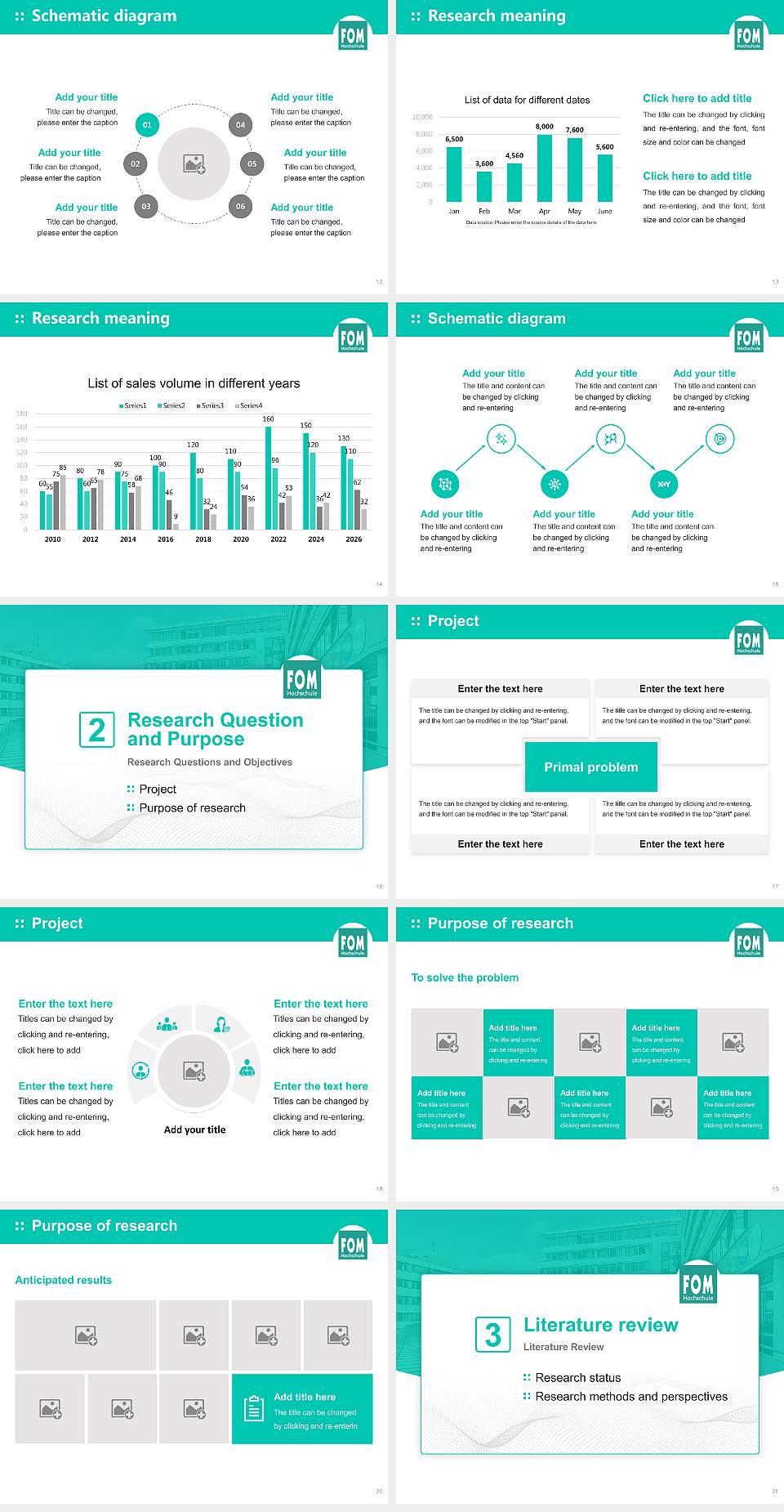 FOM University of Applied Sciences for Economics and Management Graduation Thesis Defense PPT Template4:3 ratio PPT effect preview image3
