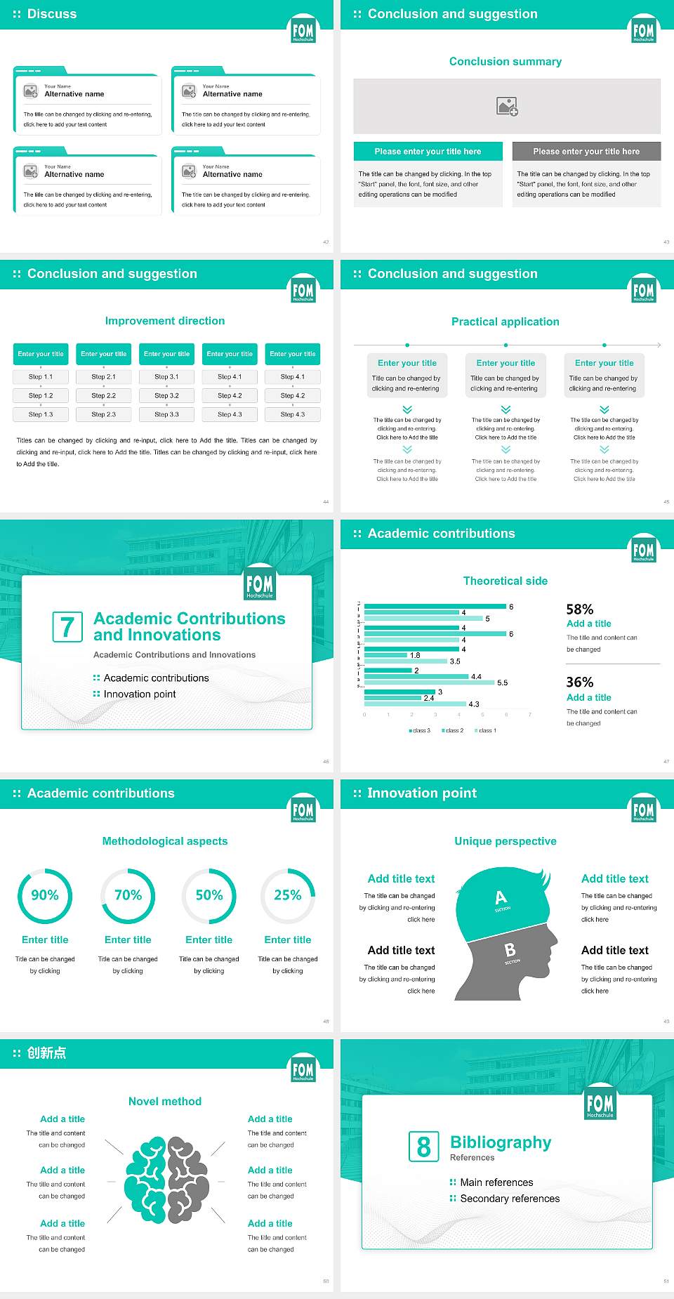 FOM University of Applied Sciences for Economics and Management Graduation Thesis Defense PPT Template4:3 ratio PPT effect preview image6