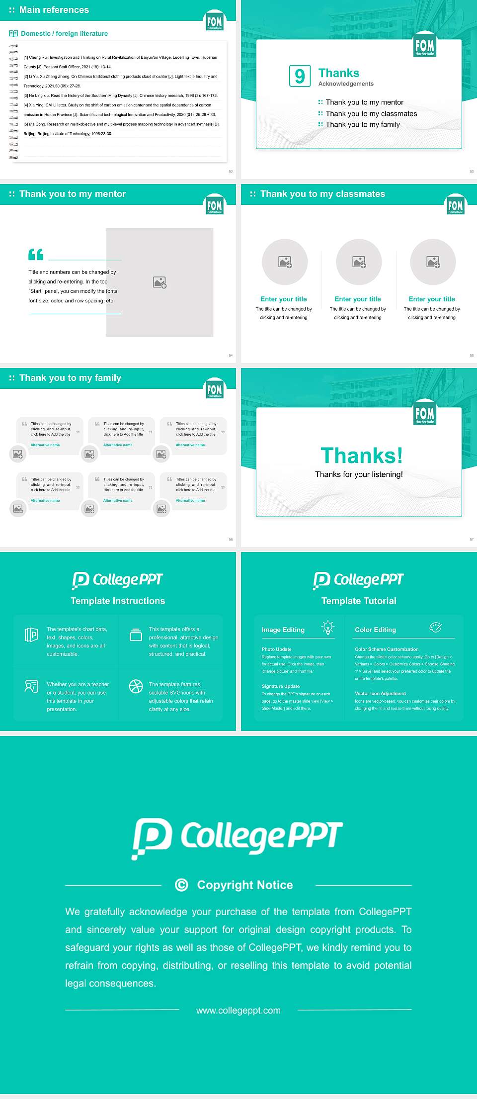 FOM University of Applied Sciences for Economics and Management Graduation Thesis Defense PPT Template4:3 ratio PPT effect preview image7