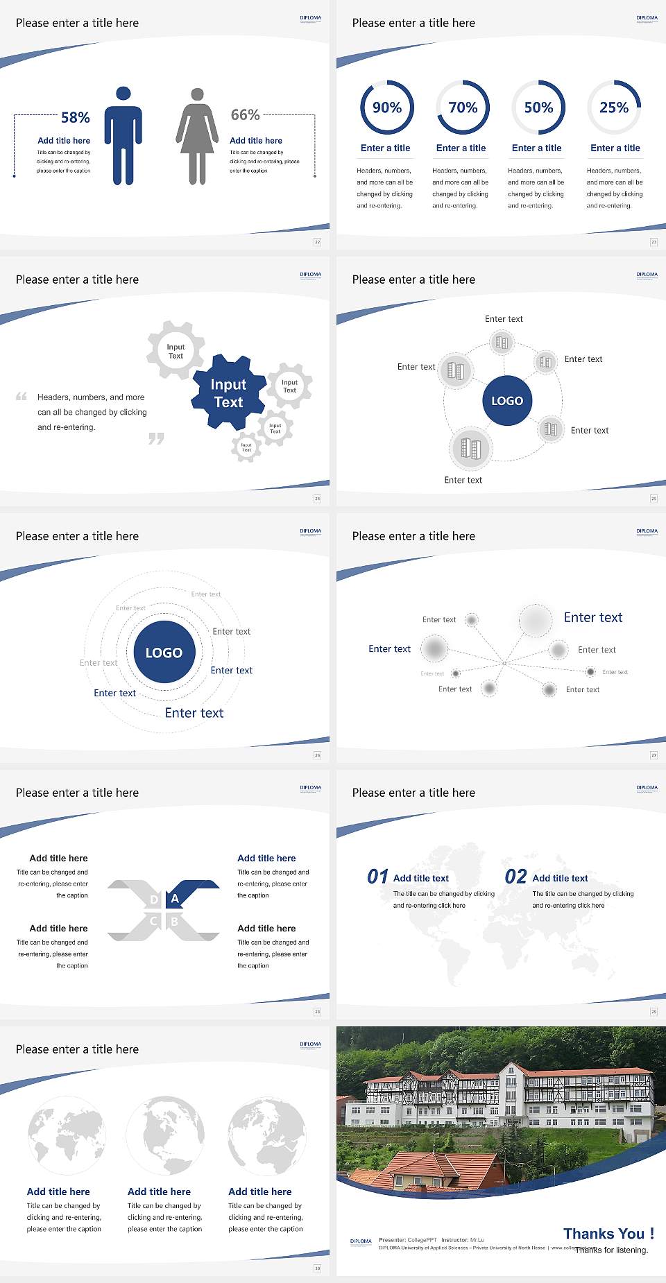 DIPLOMA University of Applied Sciences – Private University of North Hesse Course/Courseware Creation PPT Template4:3 ratio PPT effect preview image4