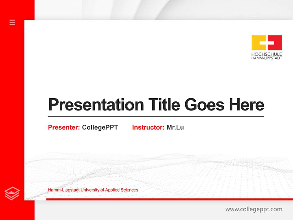 Hamm-Lippstadt University of Applied Sciences Thesis Proposal/Graduation Defense PPT Template4:3 ratio PPT effect preview image5