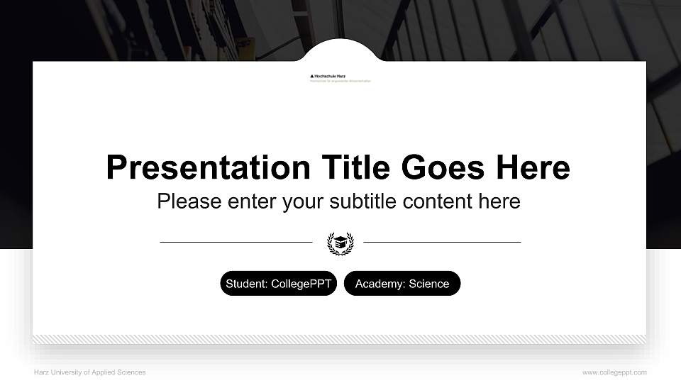 Harz University of Applied Sciences National Scholarship Defense PPT Template16:9 ratio PPT effect preview image