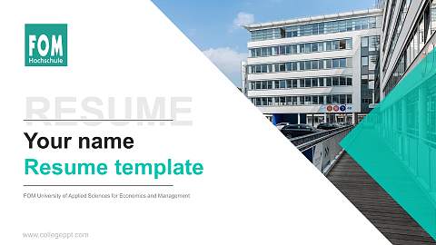 FOM University of Applied Sciences for Economics and Management Resume PPT Template