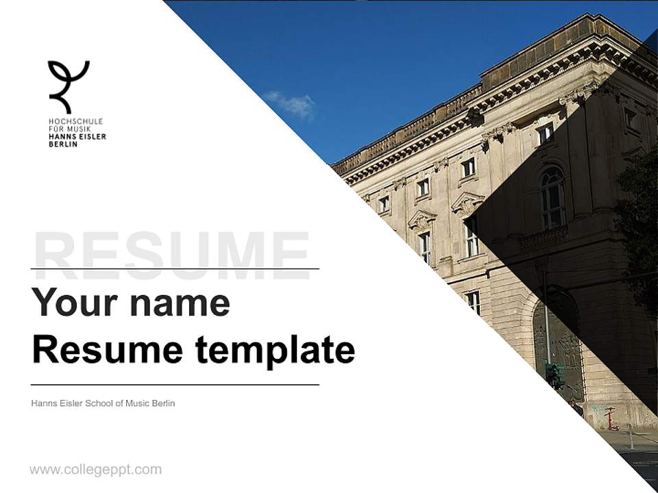 Hanns Eisler School of Music Berlin Resume PPT Template4:3 ratio PPT effect preview image5