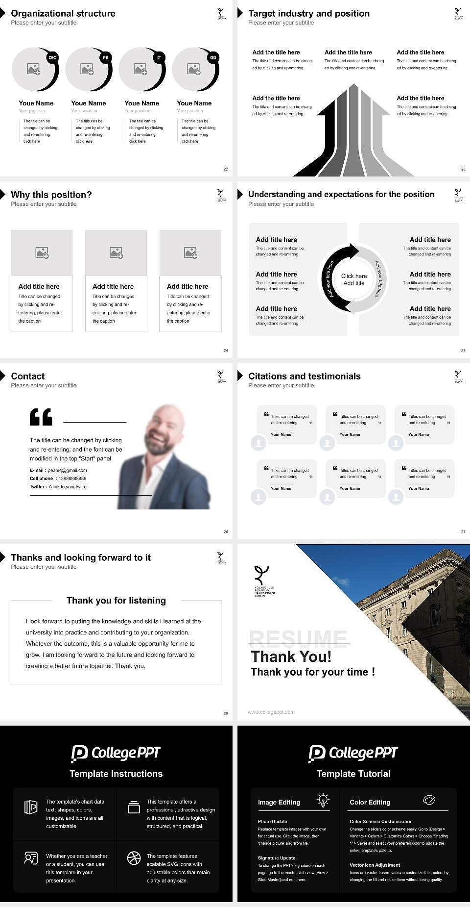 Hanns Eisler School of Music Berlin Resume PPT Template4:3 ratio PPT effect preview image4