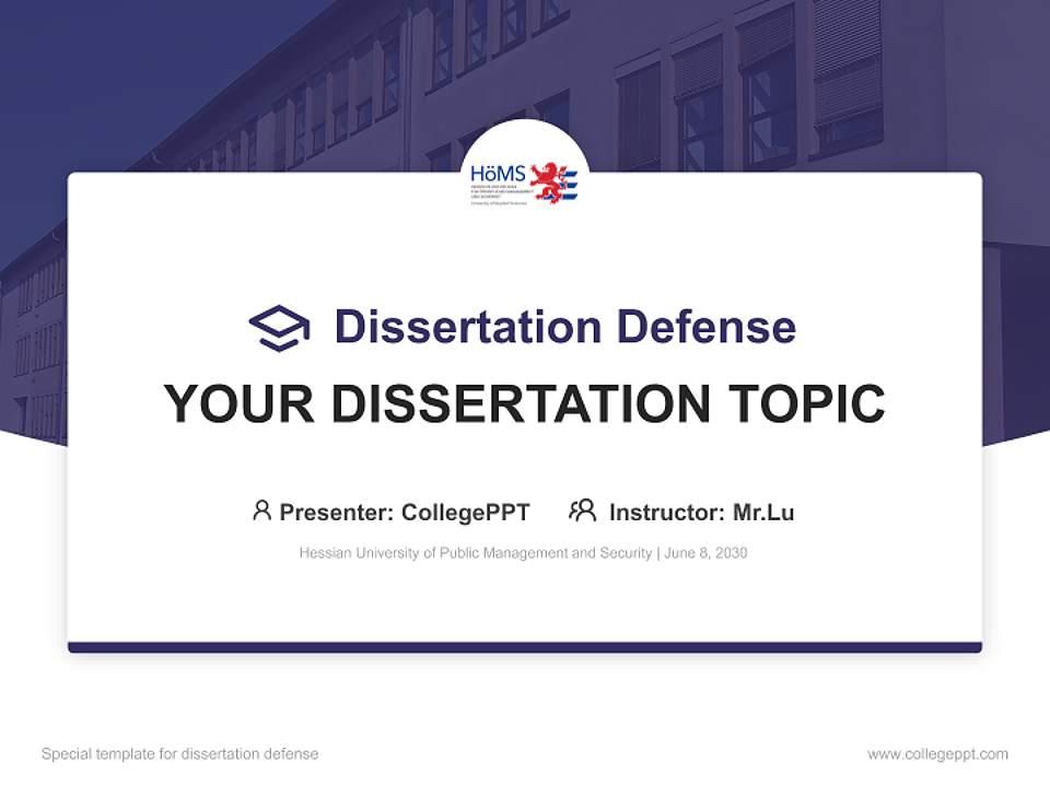 Hessian University of Public Management and Security Graduation Thesis Defense PPT Template4:3 ratio PPT effect preview image7