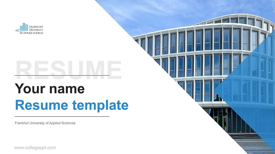 Frankfurt University of Applied Sciences Resume PPT Template16:9 ratio PPT effect preview image