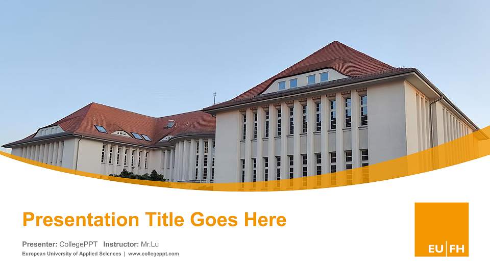 European University of Applied Sciences Course/Courseware Creation PPT Template16:9 ratio PPT effect preview image