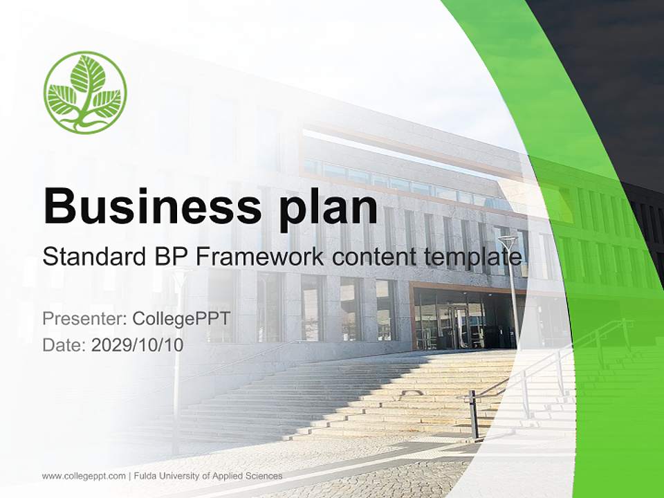 Fulda University of Applied Sciences Competition/Entrepreneurship Contest PPT Template4:3 ratio PPT effect preview image9