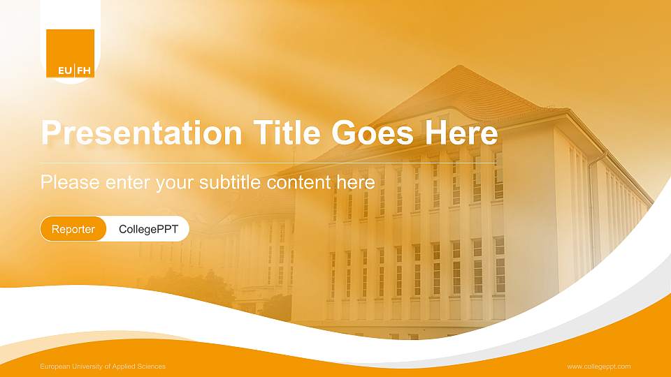 European University of Applied Sciences Lecture Sharing and Networking Event PPT Template16:9 ratio PPT effect preview image