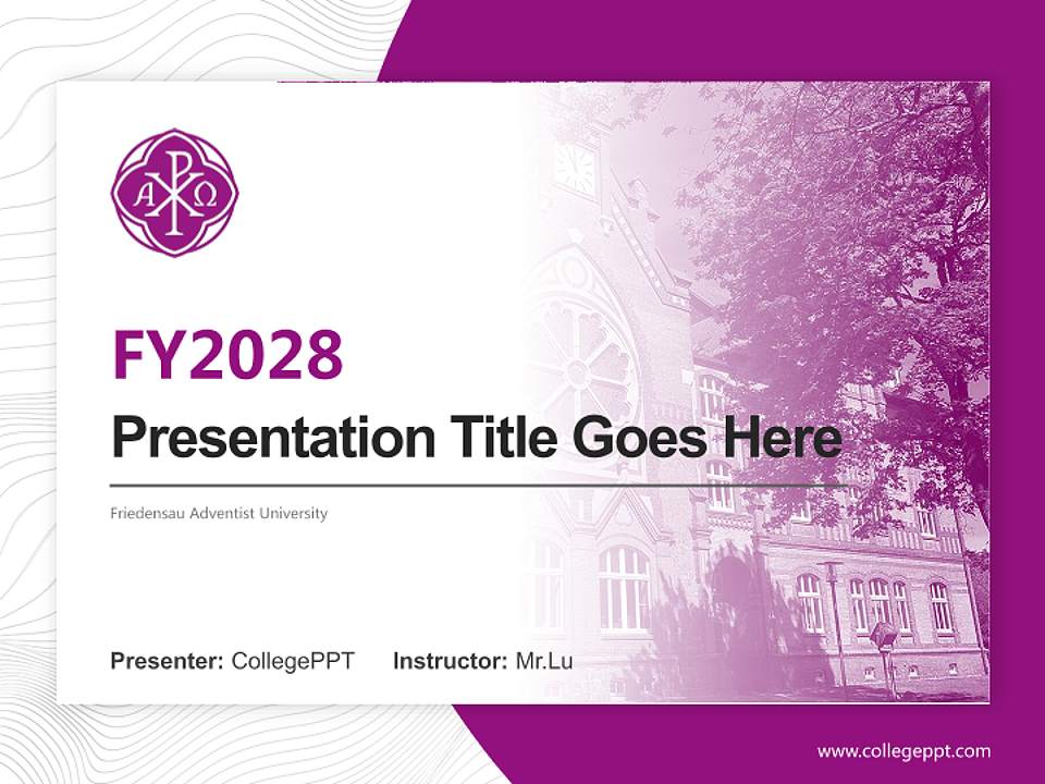 Friedensau Adventist University Academic Presentation/Research Findings Report PPT Template4:3 ratio PPT effect preview image5