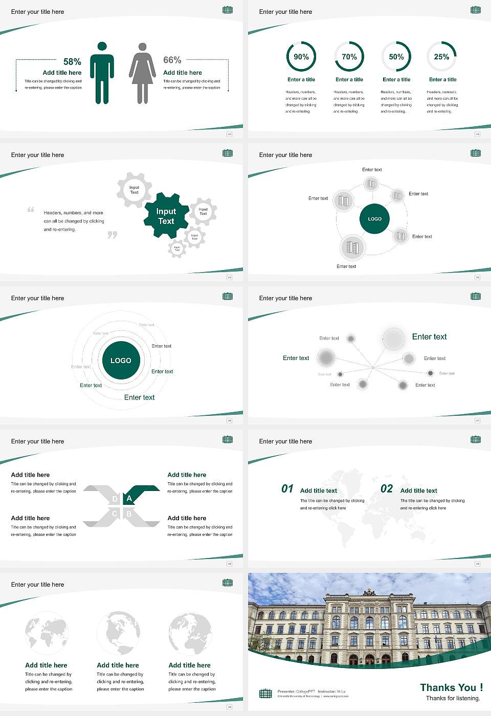 Chemnitz University of Technology Course/Courseware Creation PPT Template16:9 ratio PPT effect preview image4