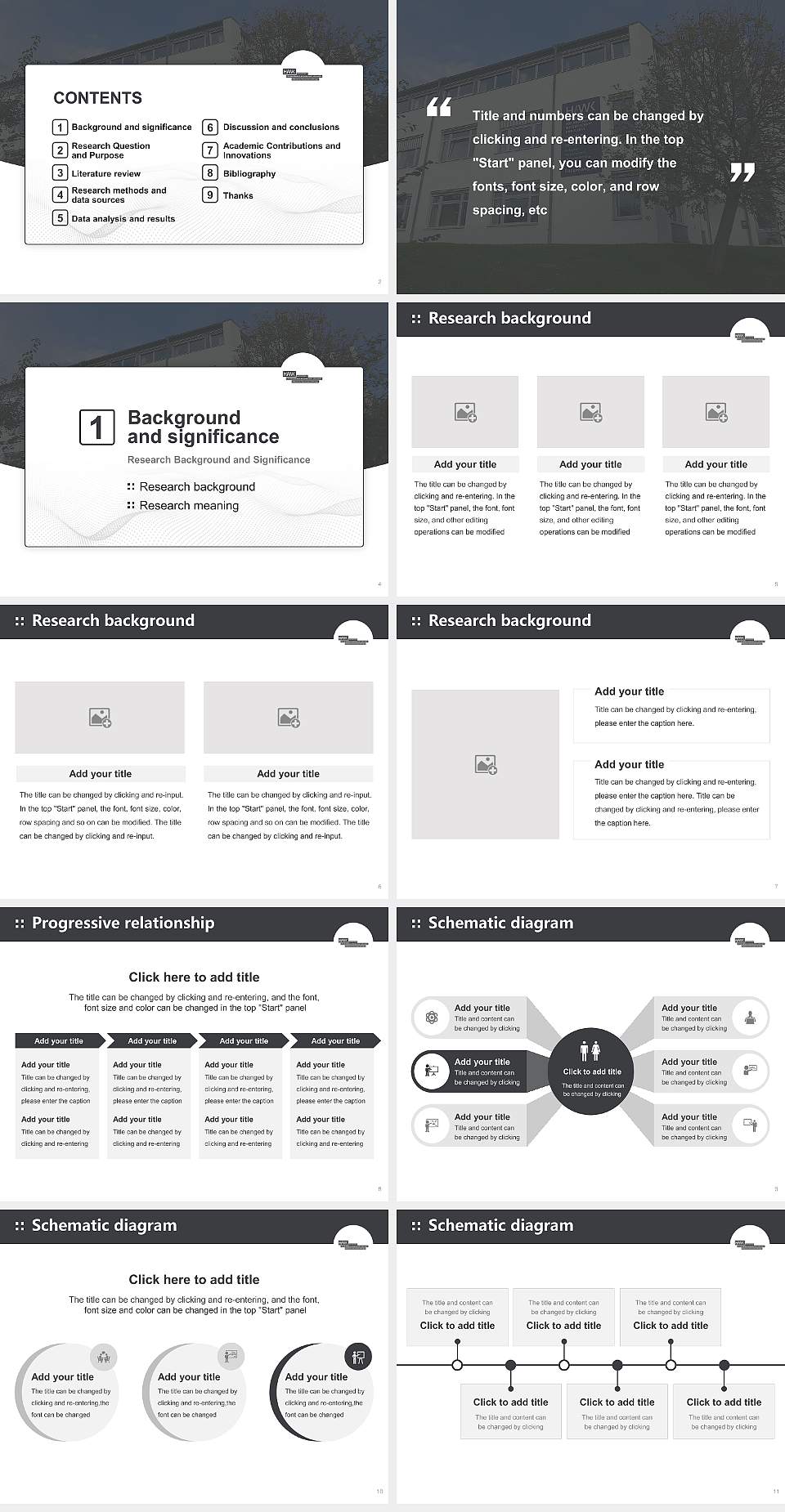 HAWK University of Applied Sciences and Arts Hildesheim_Holzminden_Göttingen – Göttinge campus Graduation Thesis Defense PPT Template4:3 ratio PPT effect preview image2