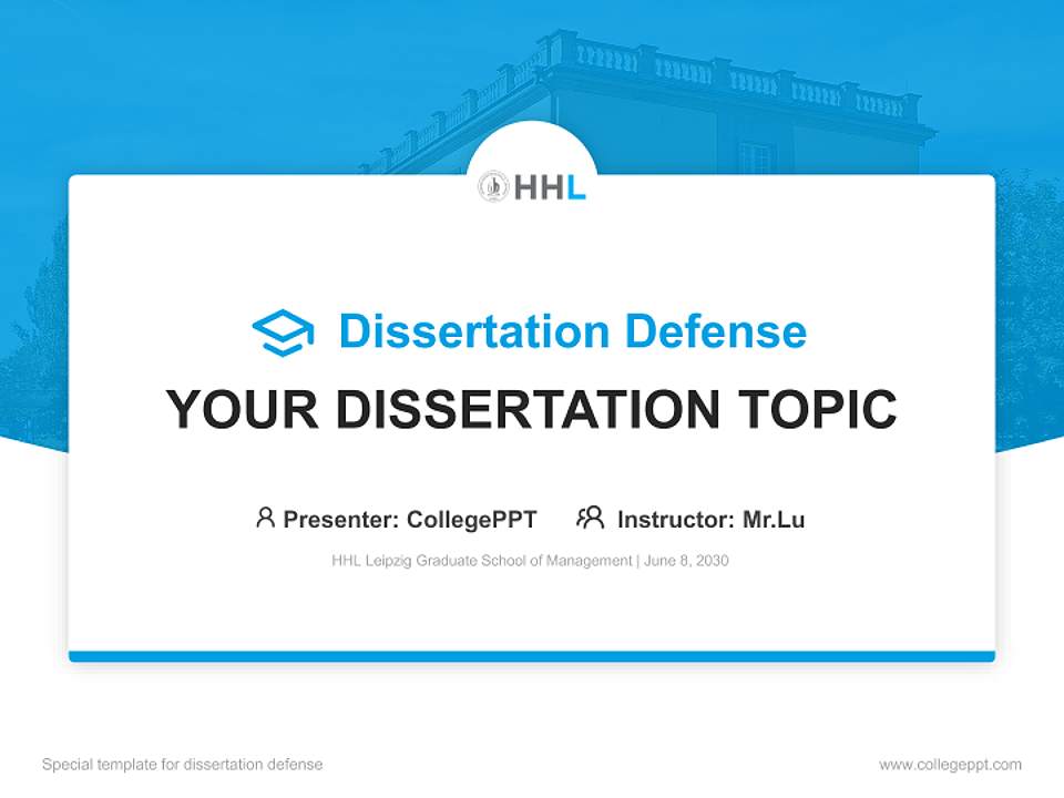 HHL Leipzig Graduate School of Management Graduation Thesis Defense PPT Template4:3 ratio PPT effect preview image7