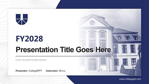 Catholic University of Eichstätt-Ingolstadt Academic Presentation/Research Findings Report PPT Template