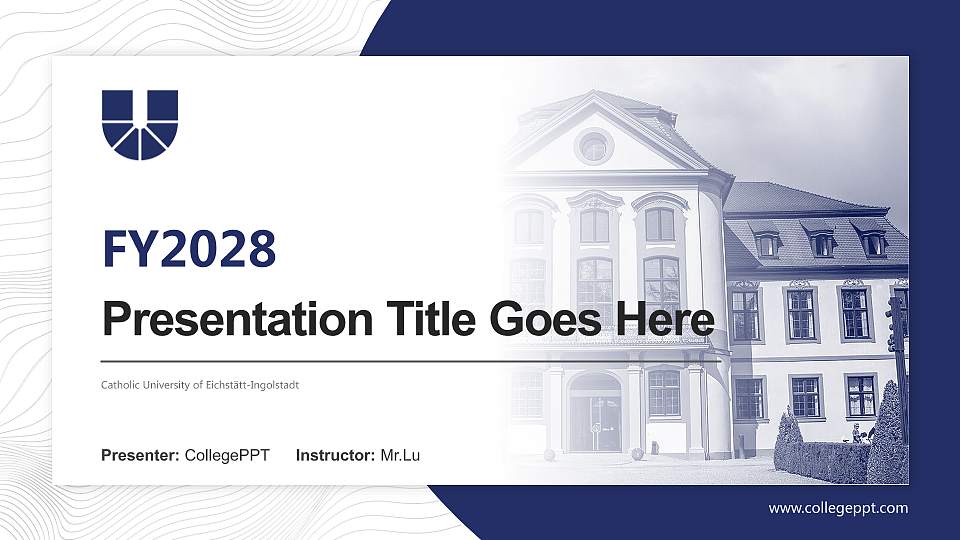 Catholic University of Eichstätt-Ingolstadt Academic Presentation/Research Findings Report PPT Template16:9 ratio PPT effect preview image