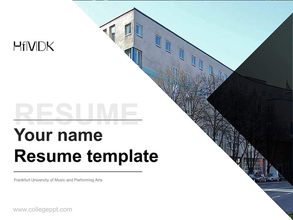 Frankfurt University of Music and Performing Arts Resume PPT Template4:3 ratio PPT effect preview image5