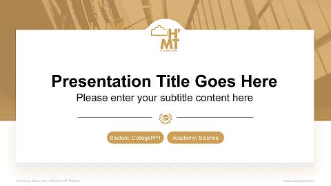 Hamburg University of Music and Theatre National Scholarship Defense PPT Template