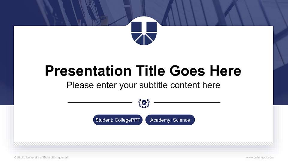 Catholic University of Eichstätt-Ingolstadt National Scholarship Defense PPT Template16:9 ratio PPT effect preview image