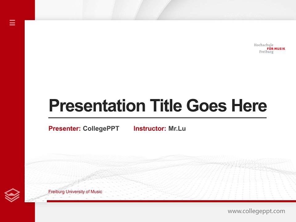 Freiburg University of Music Thesis Proposal/Graduation Defense PPT Template4:3 ratio PPT effect preview image5