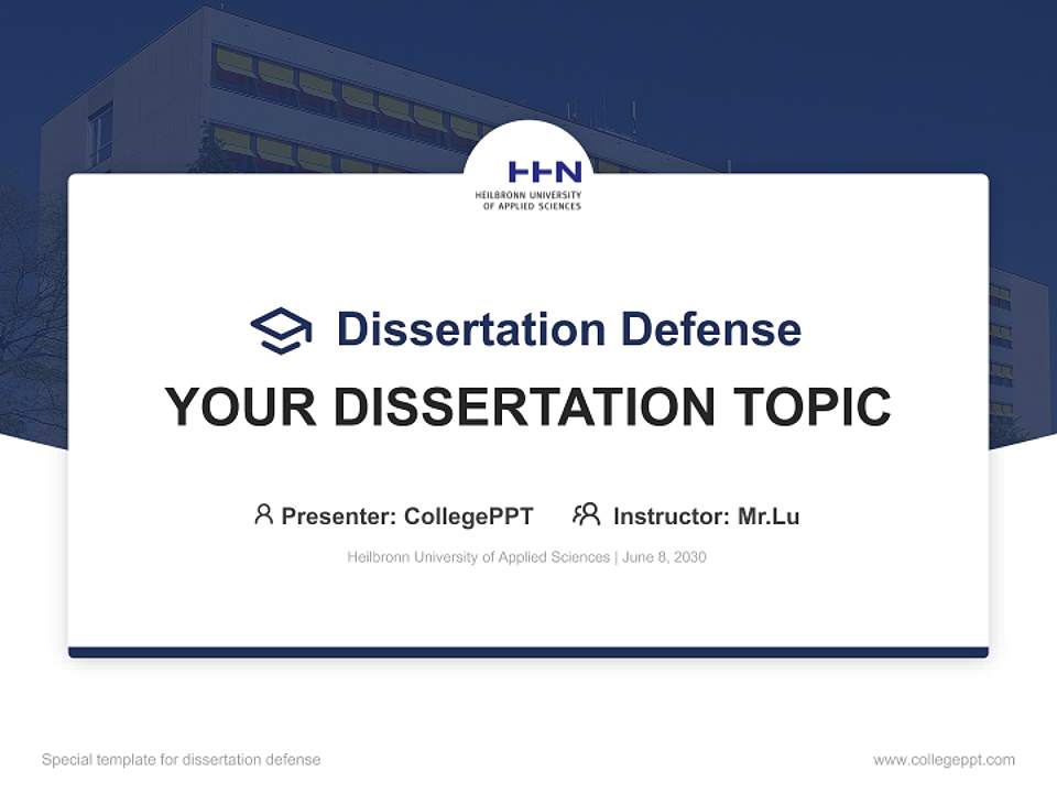 Heilbronn University of Applied Sciences Graduation Thesis Defense PPT Template4:3 ratio PPT effect preview image7