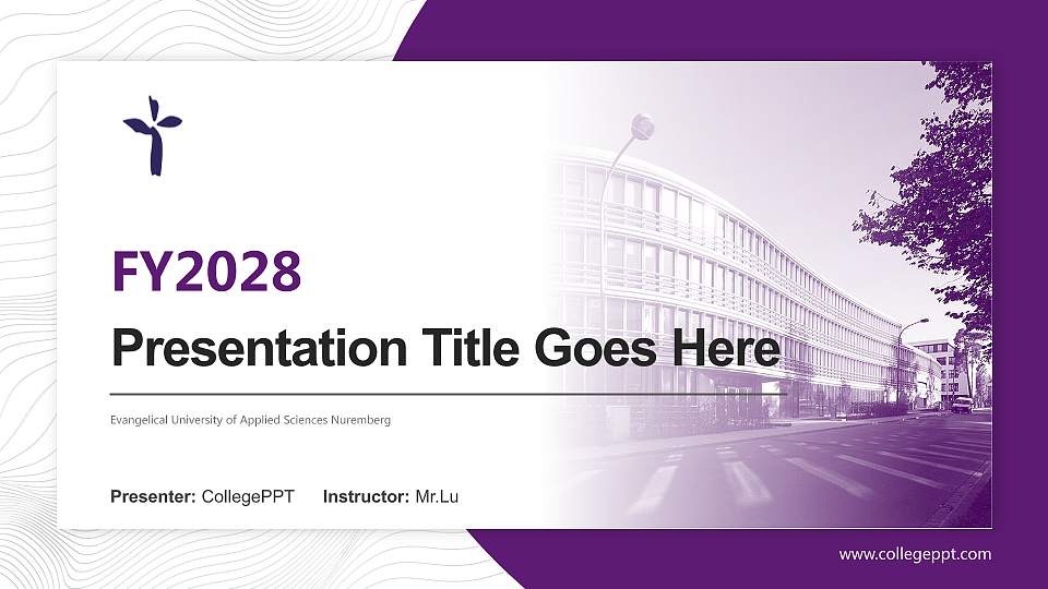 Evangelical University of Applied Sciences Nuremberg Academic Presentation/Research Findings Report PPT Template16:9 ratio PPT effect preview image