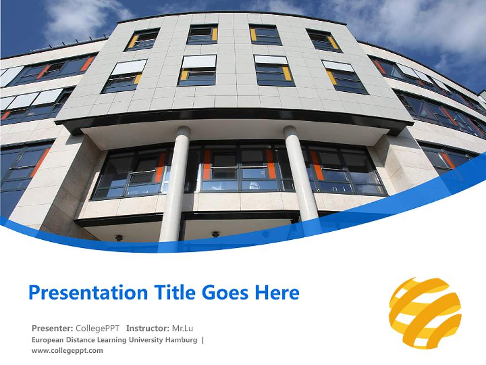European Distance Learning University Hamburg Course/Courseware Creation PPT Template4:3 ratio PPT effect preview image5
