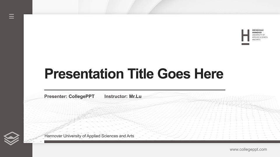Hannover University of Applied Sciences and Arts Thesis Proposal/Graduation Defense PPT Template16:9 ratio PPT effect preview image
