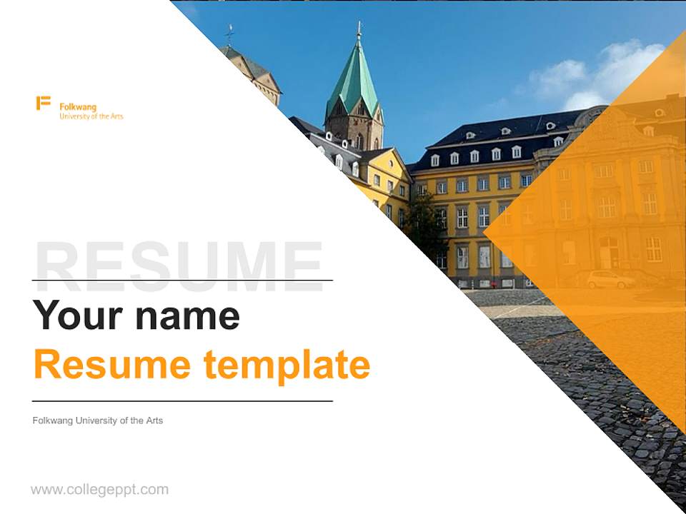 Folkwang University of the Arts Resume PPT Template4:3 ratio PPT effect preview image5