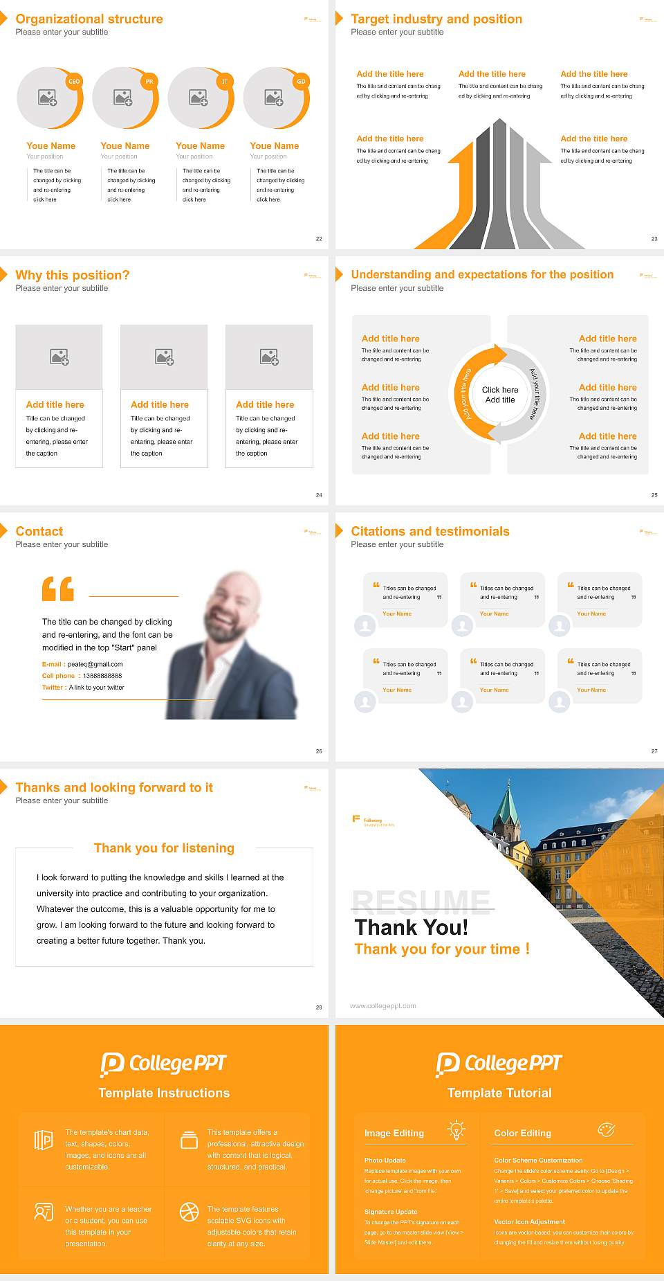 Folkwang University of the Arts Resume PPT Template4:3 ratio PPT effect preview image4