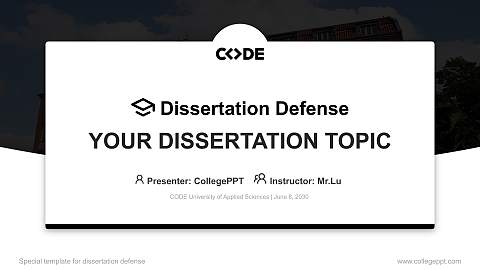 CODE University of Applied Sciences Graduation Thesis Defense PPT Template