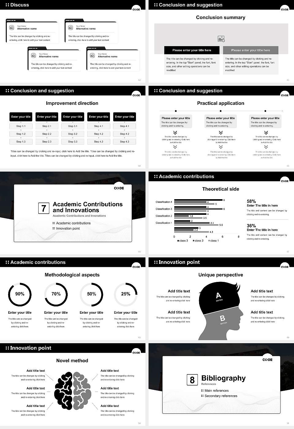 CODE University of Applied Sciences Graduation Thesis Defense PPT Template16:9 ratio PPT effect preview image6