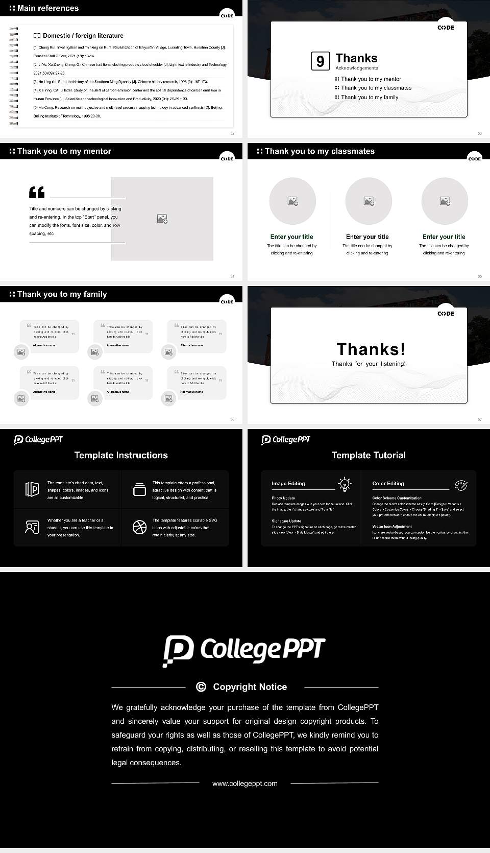 CODE University of Applied Sciences Graduation Thesis Defense PPT Template16:9 ratio PPT effect preview image7