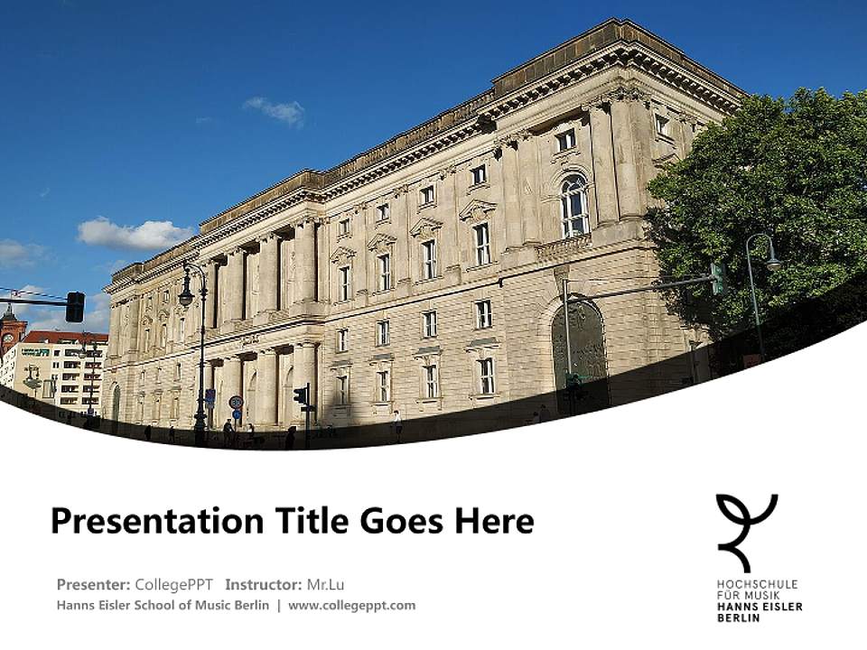 Hanns Eisler School of Music Berlin Course/Courseware Creation PPT Template4:3 ratio PPT effect preview image5