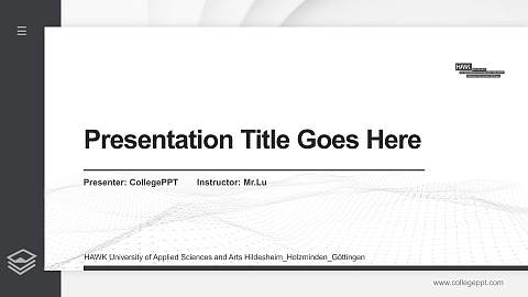 HAWK University of Applied Sciences and Arts Hildesheim_Holzminden_Göttingen Thesis Proposal/Graduation Defense PPT Template