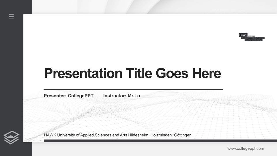 HAWK University of Applied Sciences and Arts Hildesheim_Holzminden_Göttingen Thesis Proposal/Graduation Defense PPT Template16:9 ratio PPT effect preview image