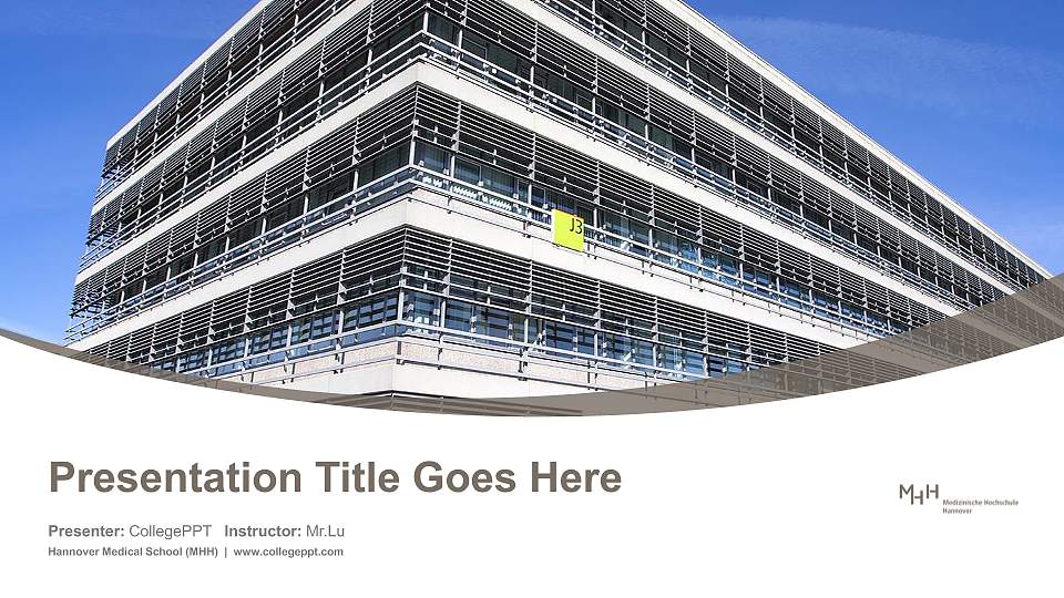 Hannover Medical School (MHH) Course/Courseware Creation PPT Template16:9 ratio PPT effect preview image