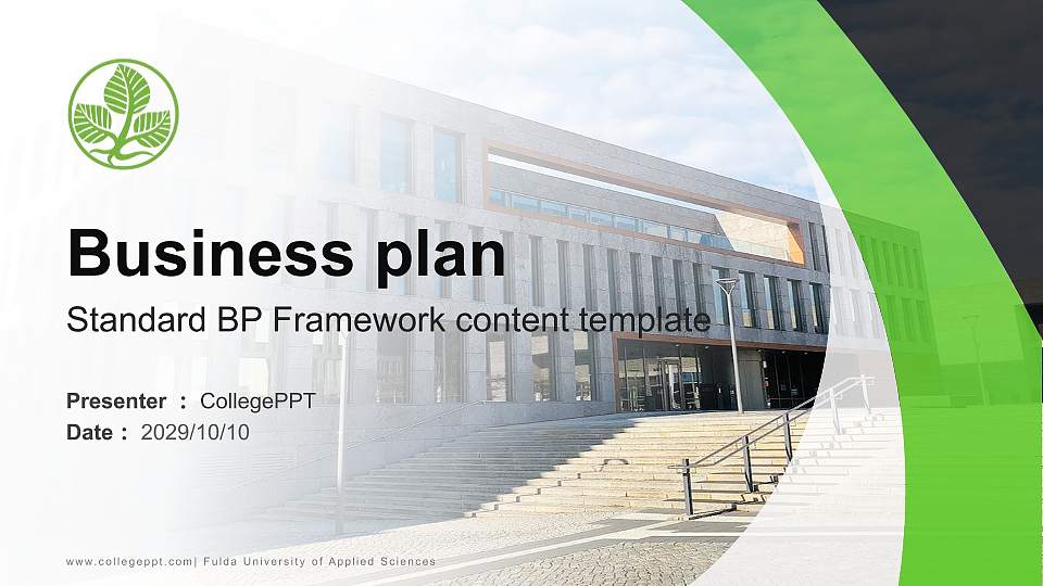Fulda University of Applied Sciences Competition/Entrepreneurship Contest PPT Template16:9 ratio PPT effect preview image