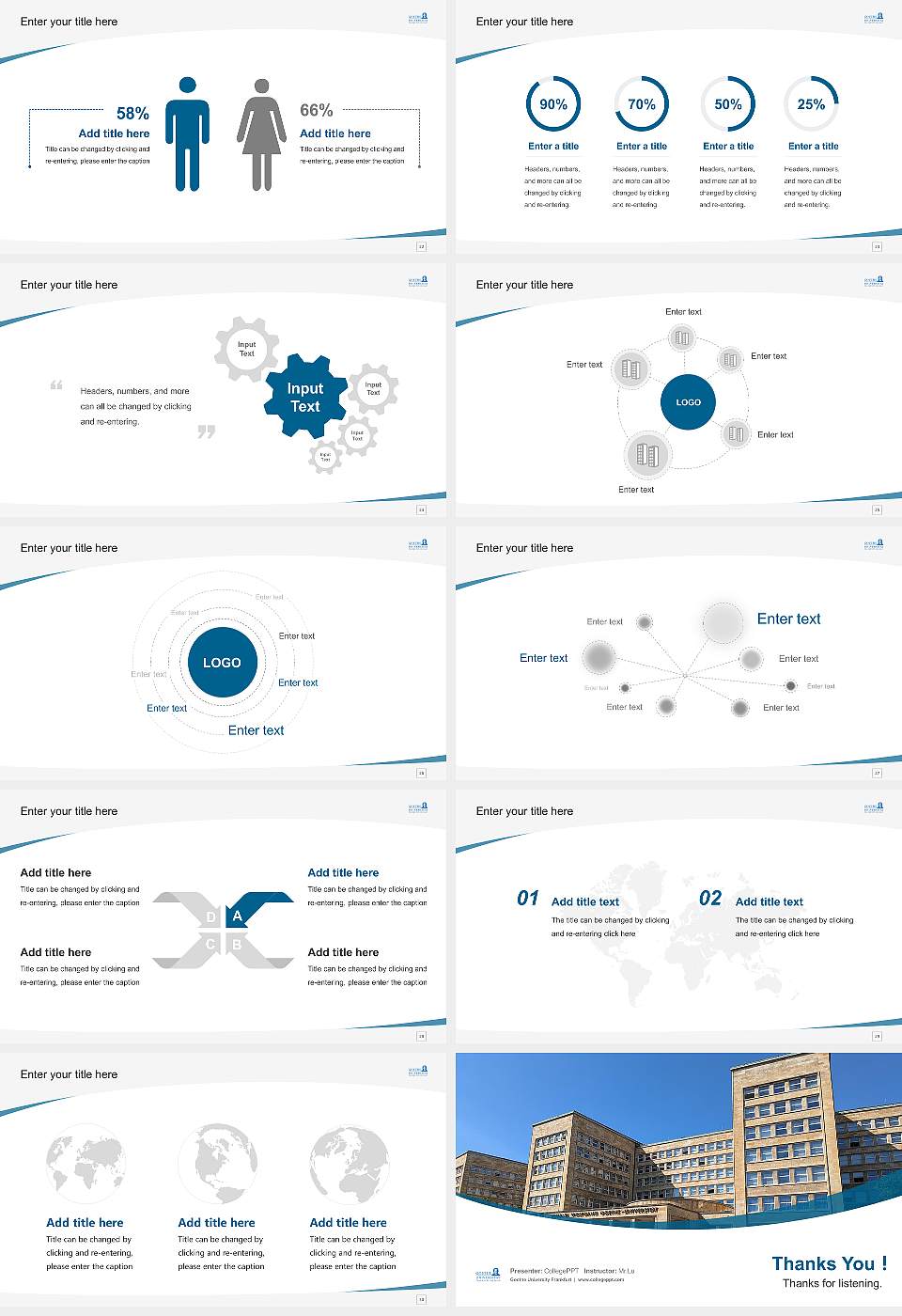 Goethe University Frankfurt Course/Courseware Creation PPT Template16:9 ratio PPT effect preview image4