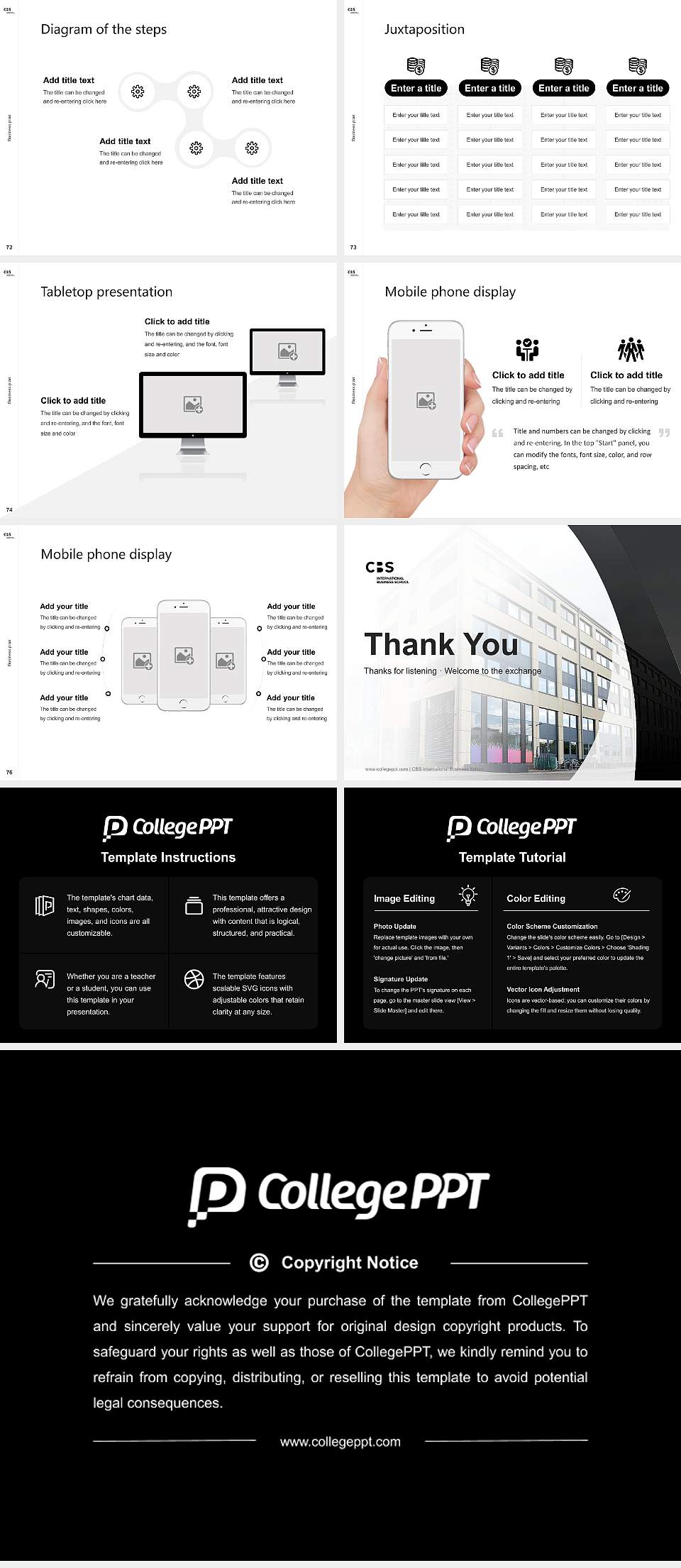 CBS International Business School Competition/Entrepreneurship Contest PPT Template4:3 ratio PPT effect preview image9
