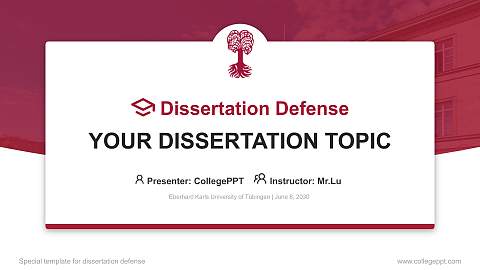 Eberhard Karls University of Tübingen Graduation Thesis Defense PPT Template