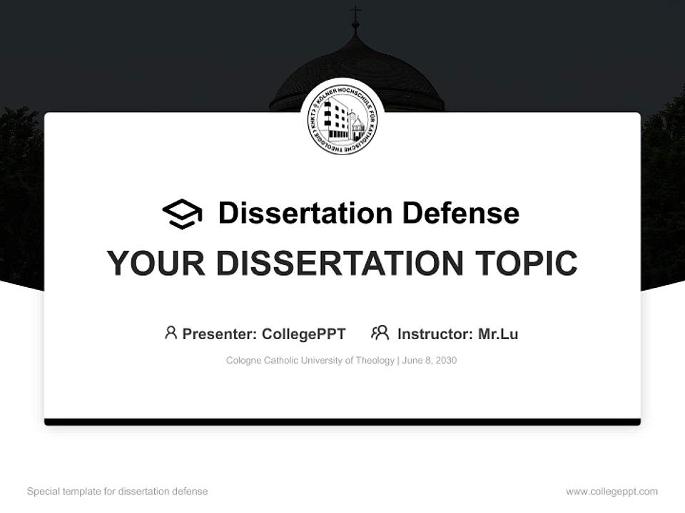 Cologne Catholic University of Theology Graduation Thesis Defense PPT Template4:3 ratio PPT effect preview image7