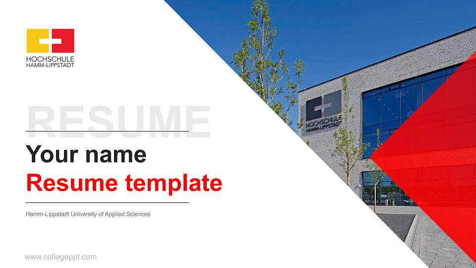Hamm-Lippstadt University of Applied Sciences Resume PPT Template16:9 ratio PPT effect preview image