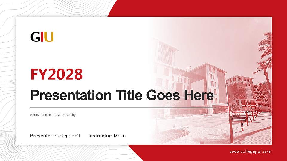 German International University Academic Presentation/Research Findings Report PPT Template16:9 ratio PPT effect preview image