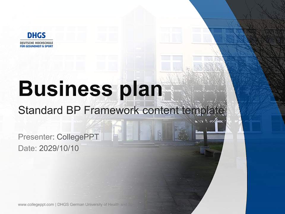 DHGS German University of Health and Sport Competition/Entrepreneurship Contest PPT Template4:3 ratio PPT effect preview image9