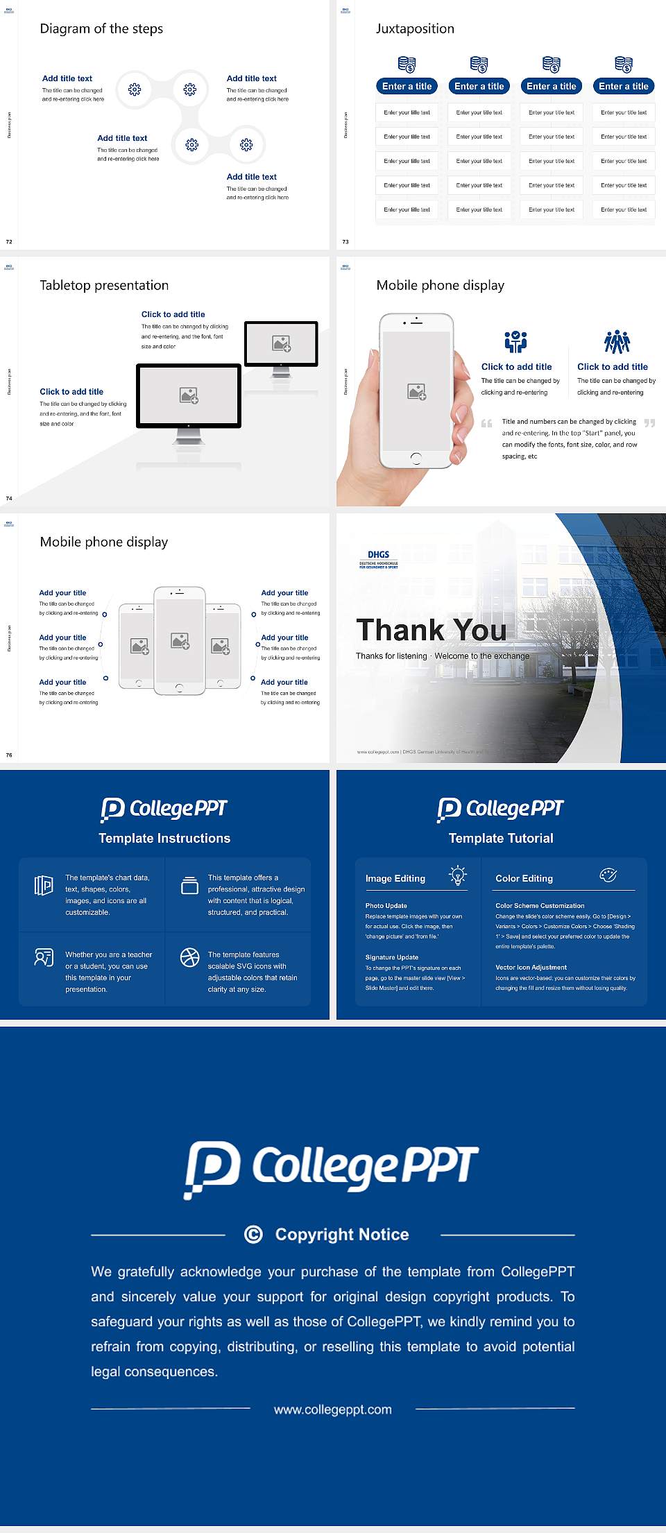 DHGS German University of Health and Sport Competition/Entrepreneurship Contest PPT Template4:3 ratio PPT effect preview image9