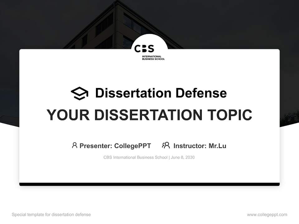 CBS International Business School Graduation Thesis Defense PPT Template4:3 ratio PPT effect preview image7