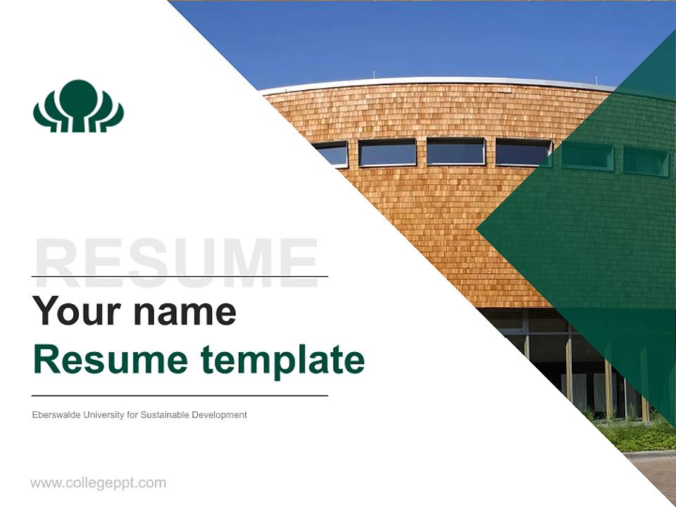 Eberswalde University for Sustainable Development Resume PPT Template4:3 ratio PPT effect preview image5
