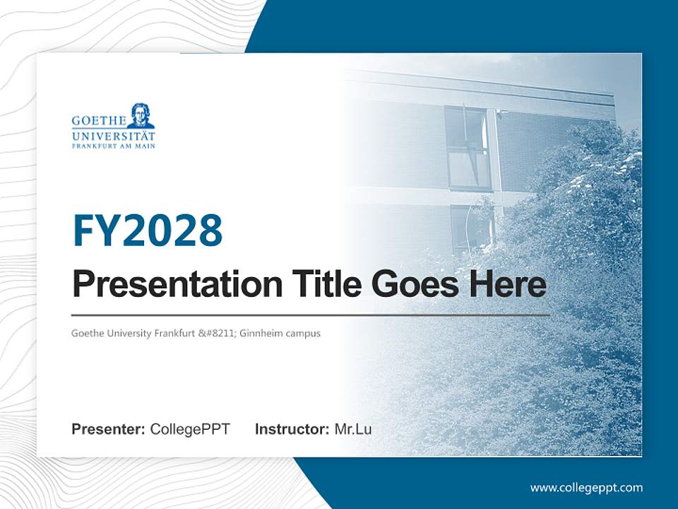Goethe University Frankfurt – Ginnheim campus Academic Presentation/Research Findings Report PPT Template4:3 ratio PPT effect preview image5